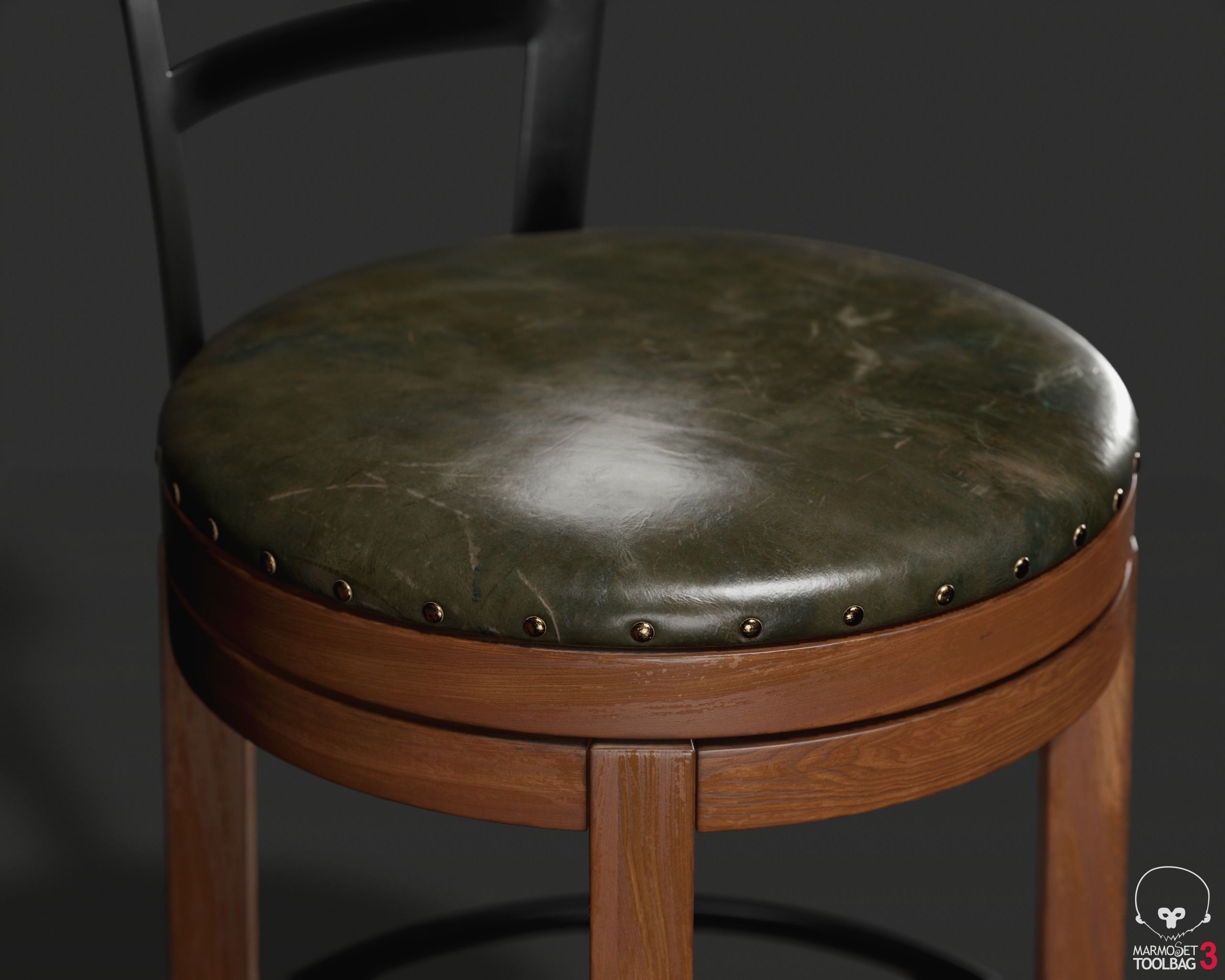 Pinnadel Bar Height Bar Stool D542-130 3D model_5