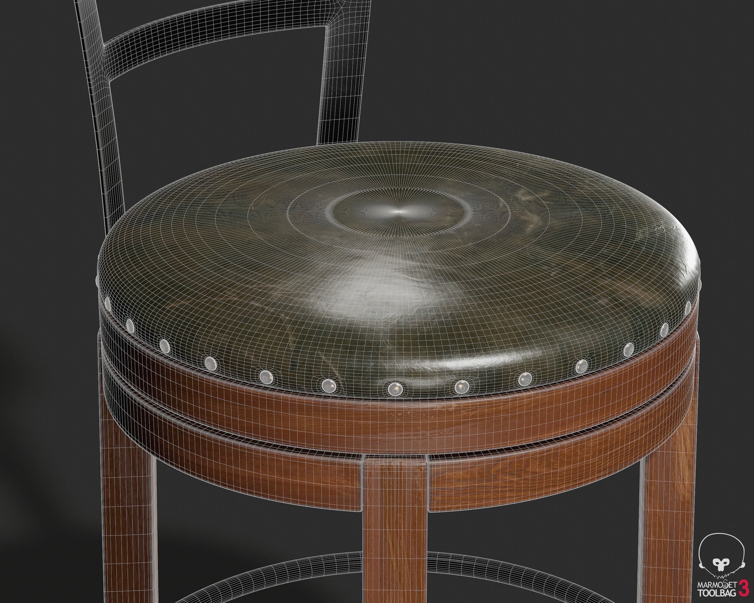 Pinnadel Bar Height Bar Stool D542-130 3D model_10