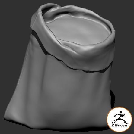 Food Sack Grain Open 3D Model 3D model_8