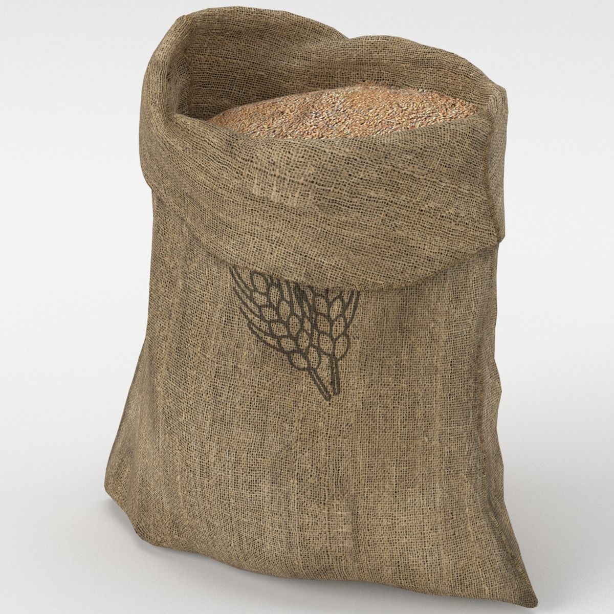 Food Sack Grain Open 3D Model 3D model_2