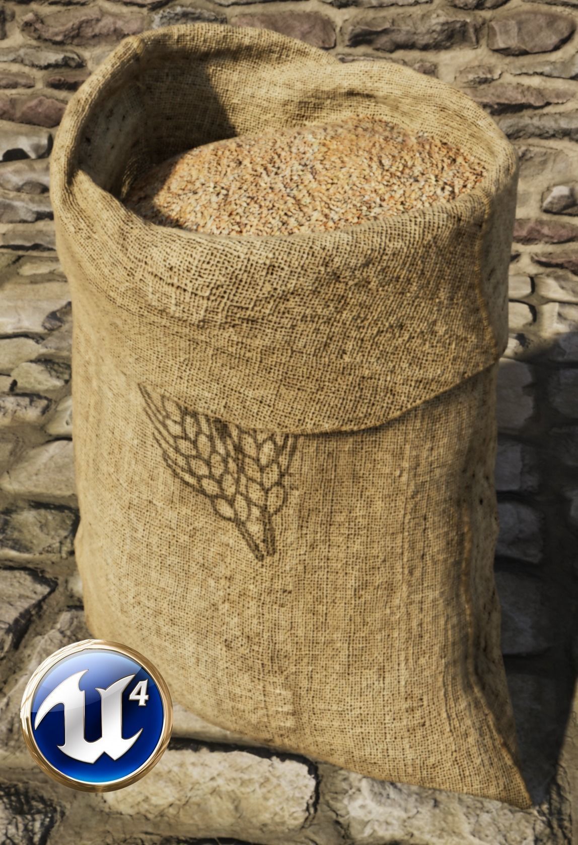 Food Sack Grain Open 3D Model 3D model_7