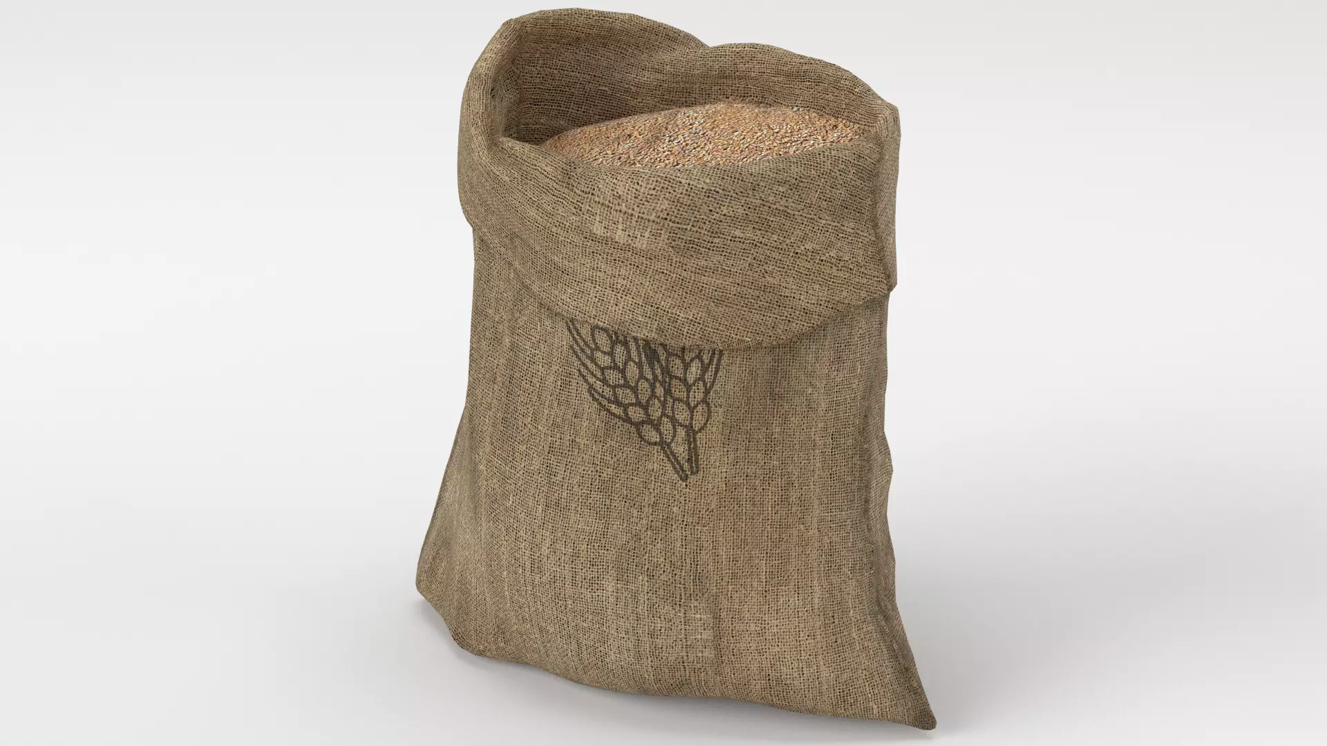 Food Sack Grain Open 3D Model 3D model_0