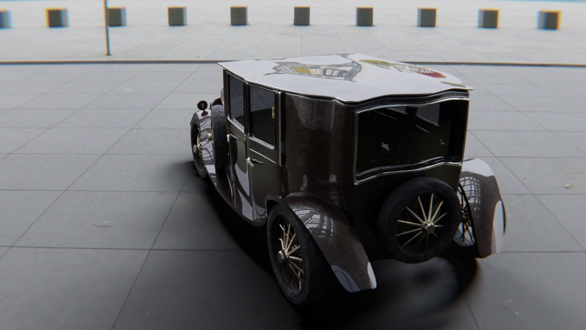 Bentley 1930 Morgan Low-poly 3D model_7