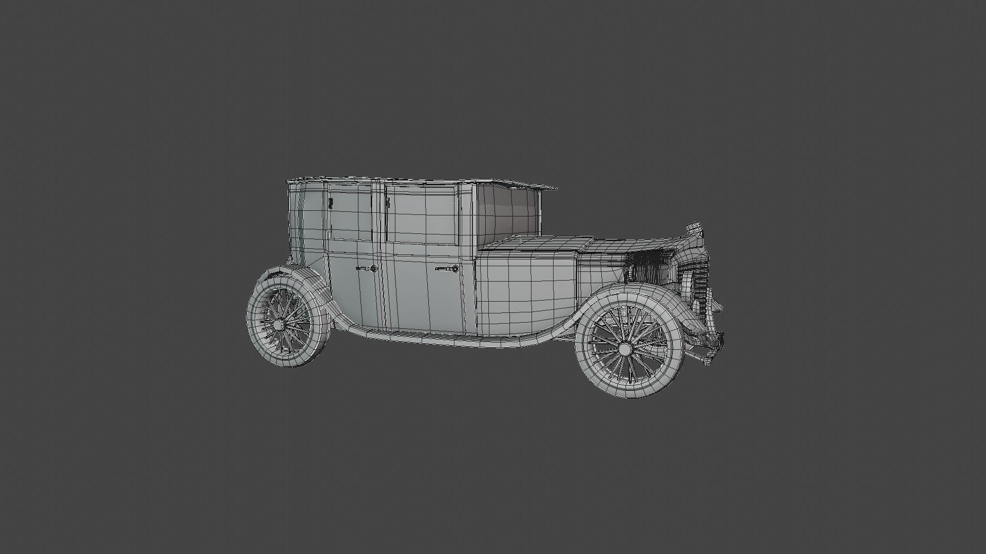 Bentley 1930 Morgan Low-poly 3D model_10