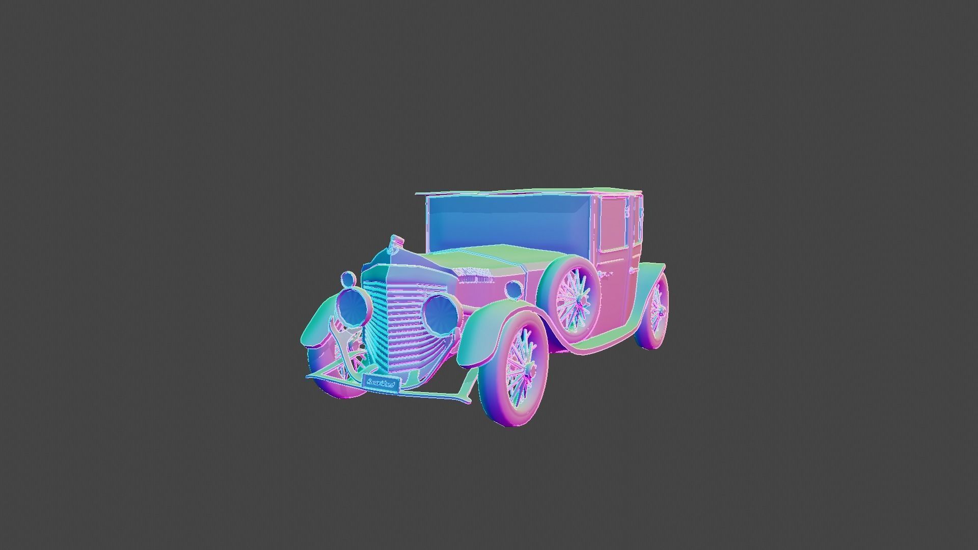 Bentley 1930 Morgan Low-poly 3D model_8