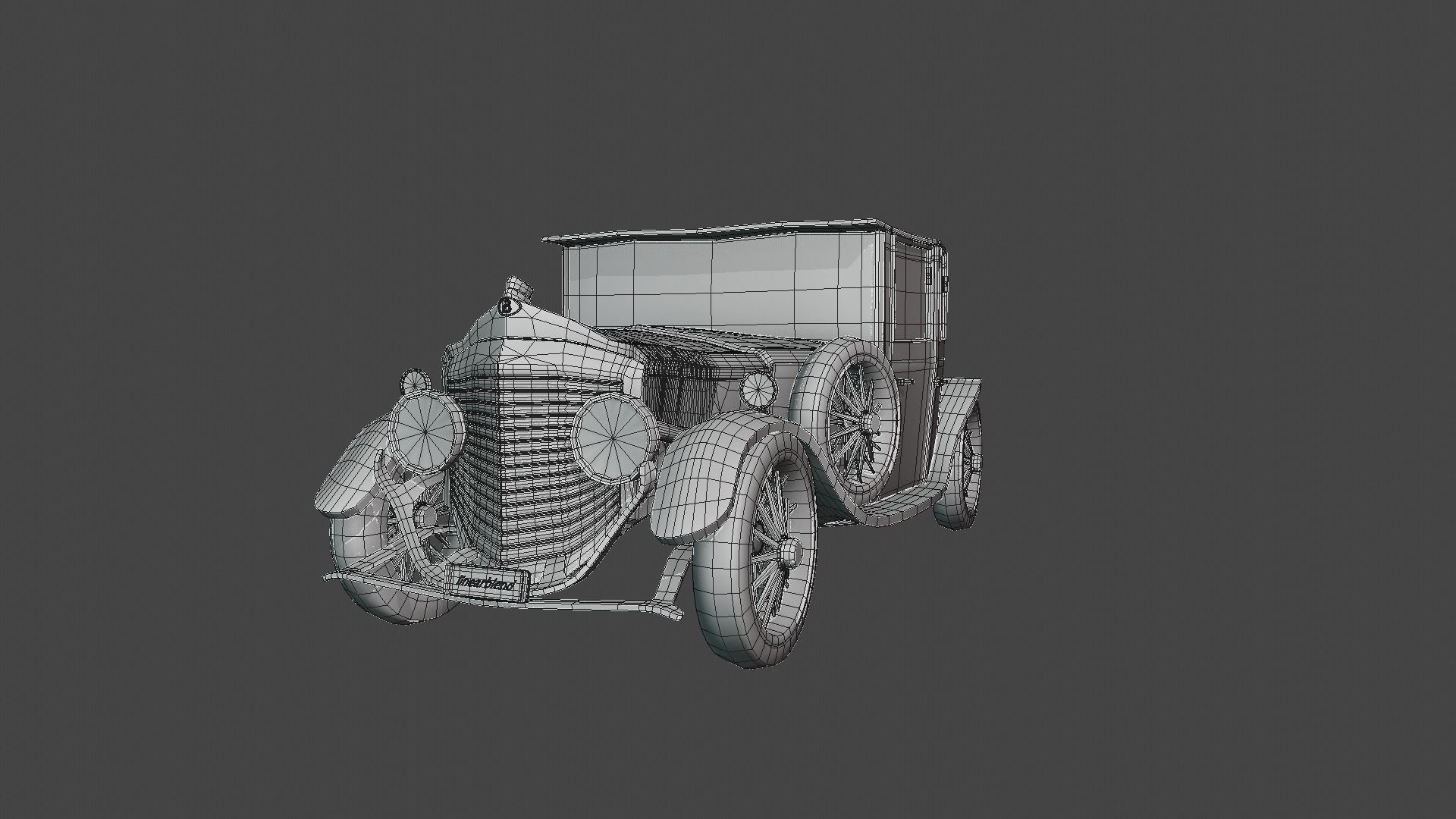 Bentley 1930 Morgan Low-poly 3D model_9