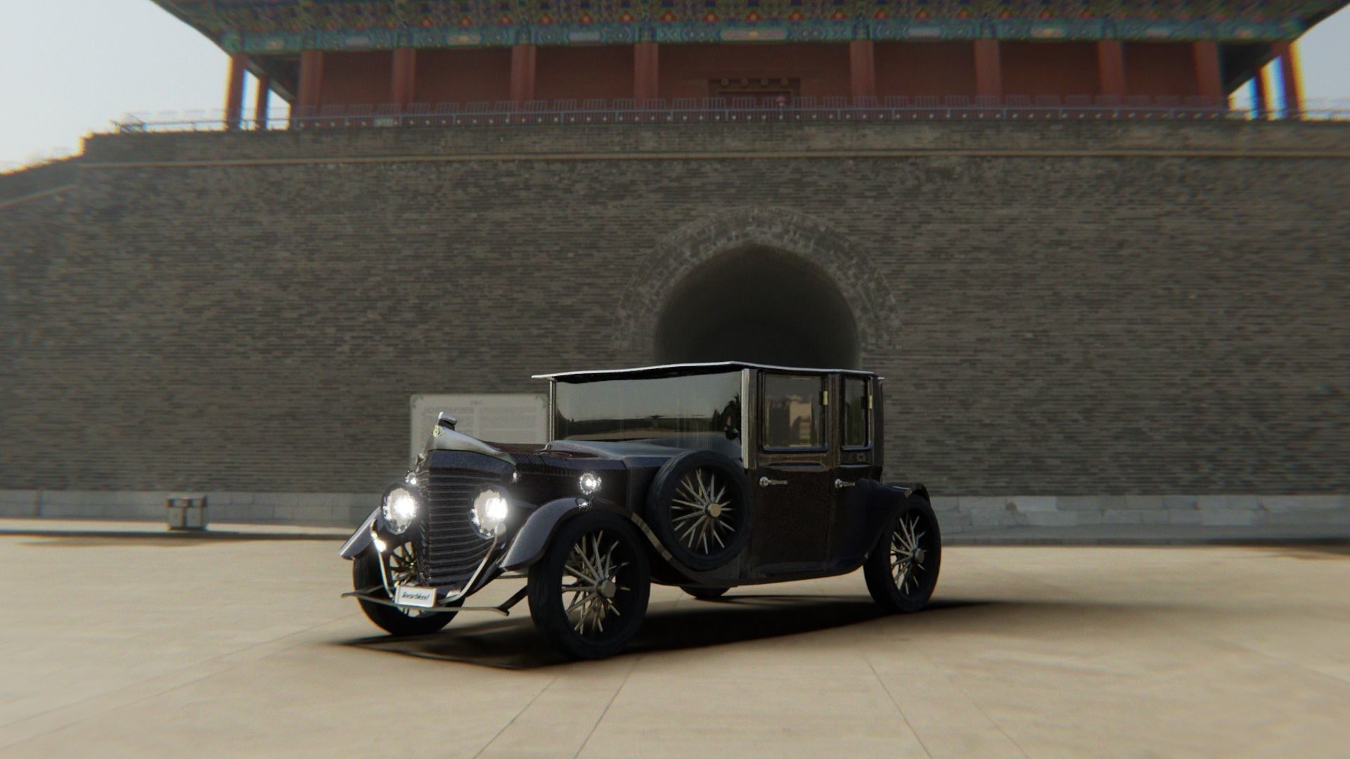 Bentley 1930 Morgan Low-poly 3D model_5
