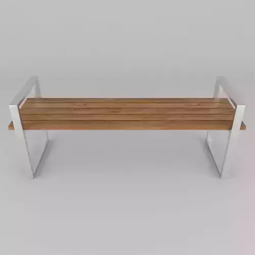 Bench wooden with metal legs