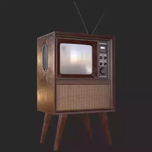 Retro Vintage TV PBR Low-poly 3D model