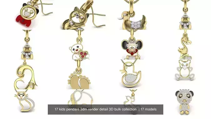 17 kids pendant 3dm render detail 3D bulk collection  