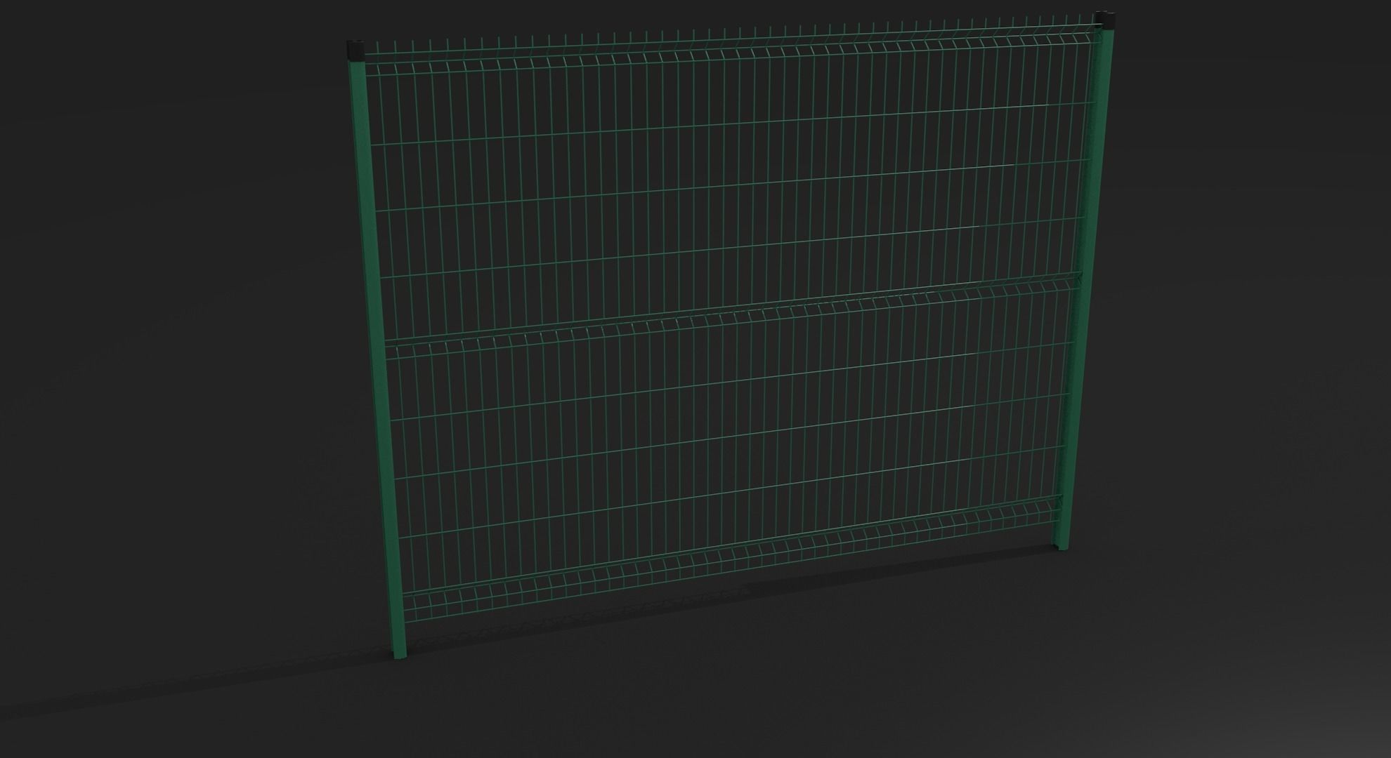 Fence two wire fences 3D model_1