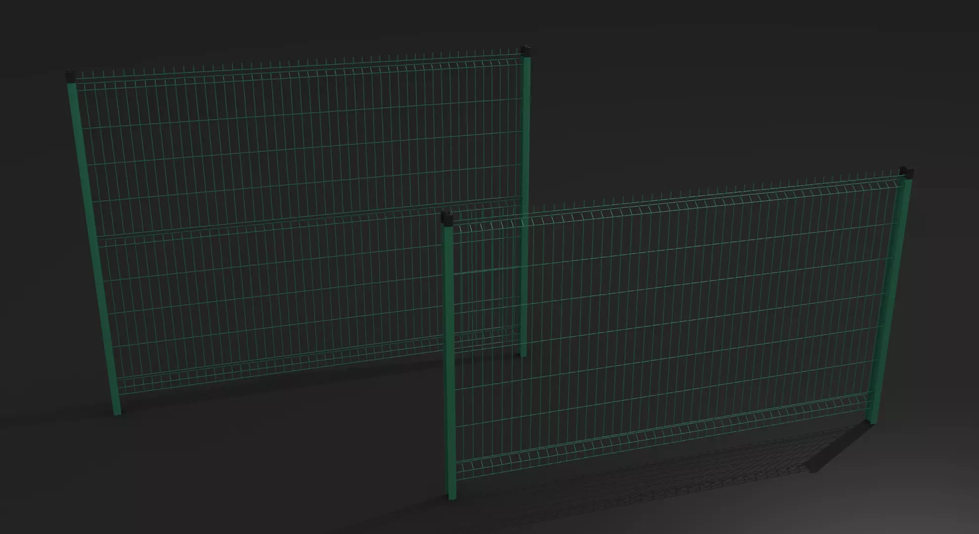 Fence two wire fences 3D model_0