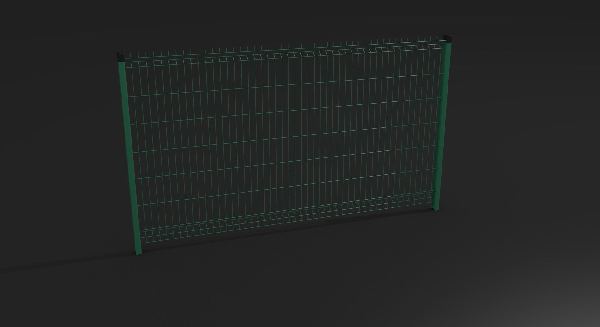 Fence two wire fences 3D model_2