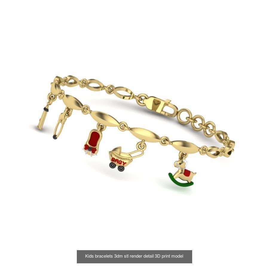 8 kids bracelet 3dm render details bulk collection  _3