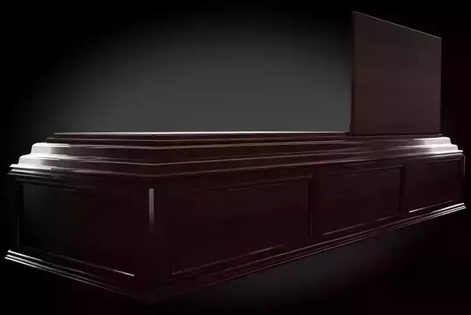 Classic Wood Coffin 3D model