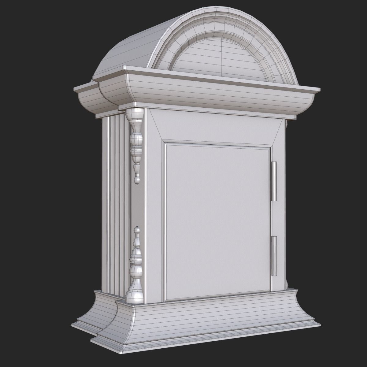 Old Antique Table Clock PBR Low-poly 3D model_8