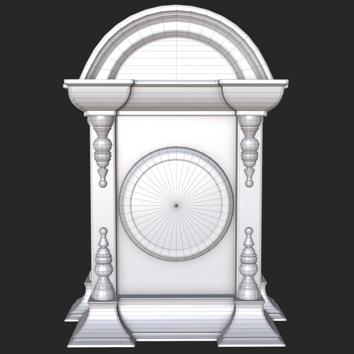 Old Antique Table Clock PBR Low-poly 3D model_11