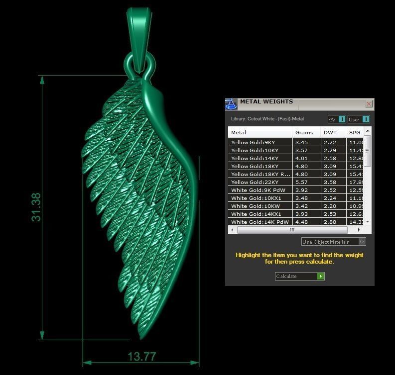 pendant  wing   3D print model_6
