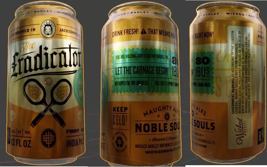 Eradicator Beer Can Low-poly 3D model_0