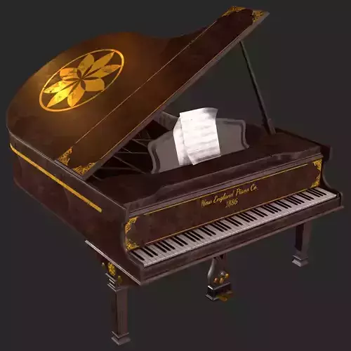 Old Antique Grand Piano PBR