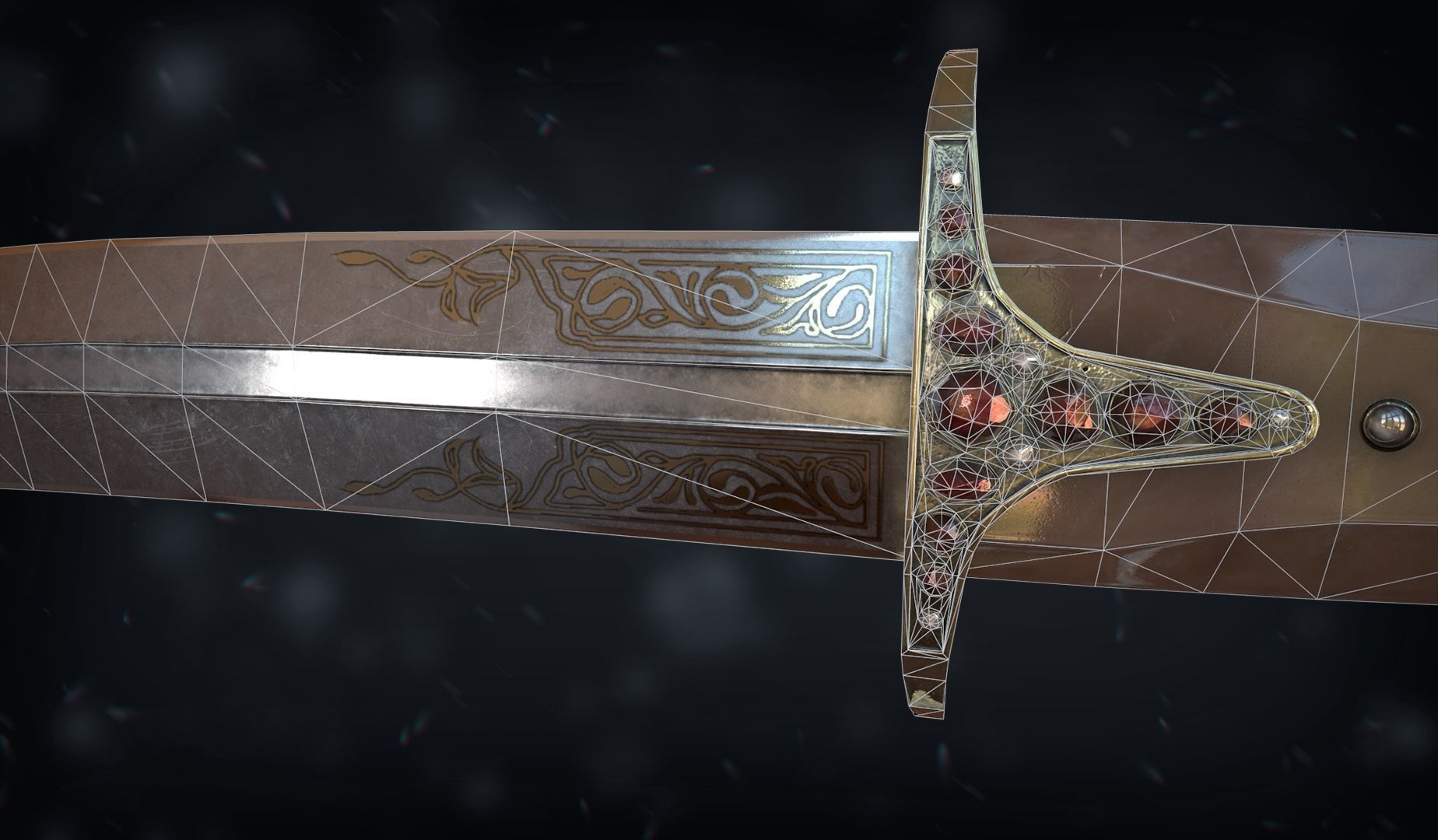 Dagger sword and Low-poly 3D model_6