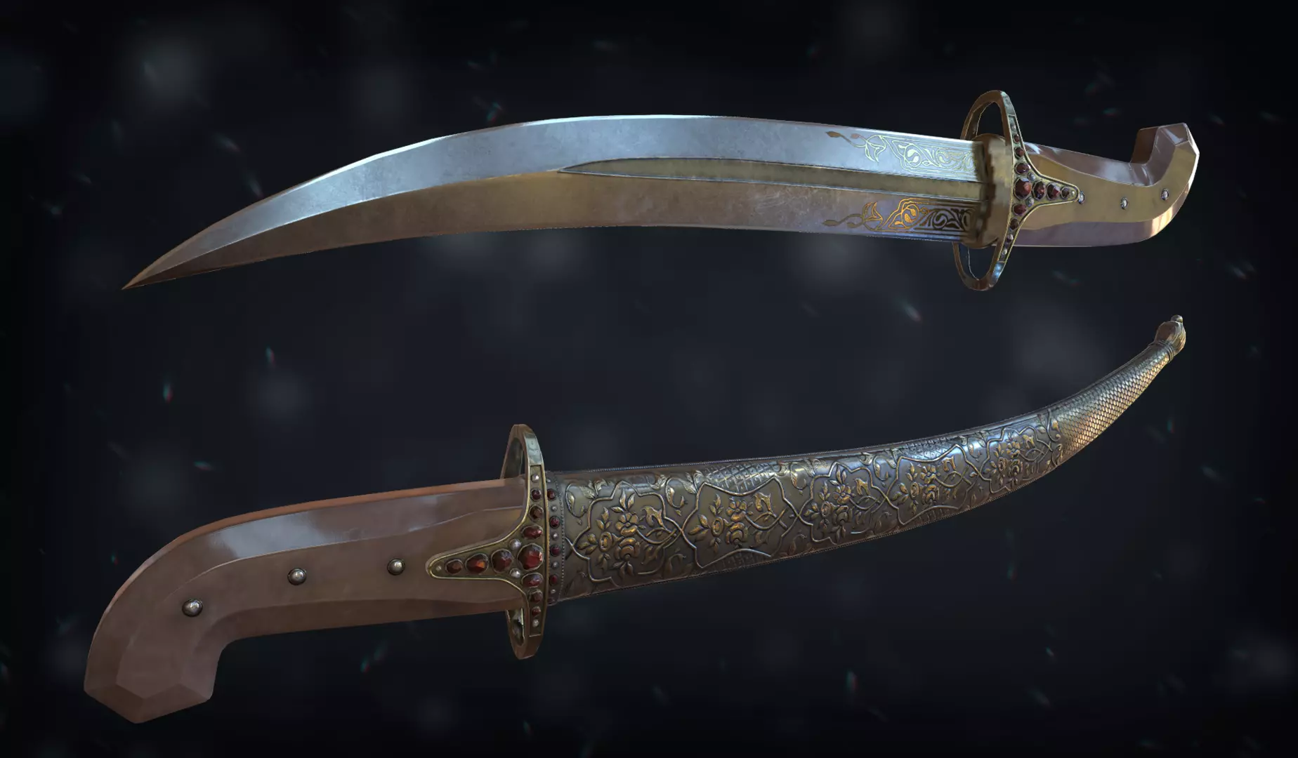 Dagger sword and Low-poly 3D model_0