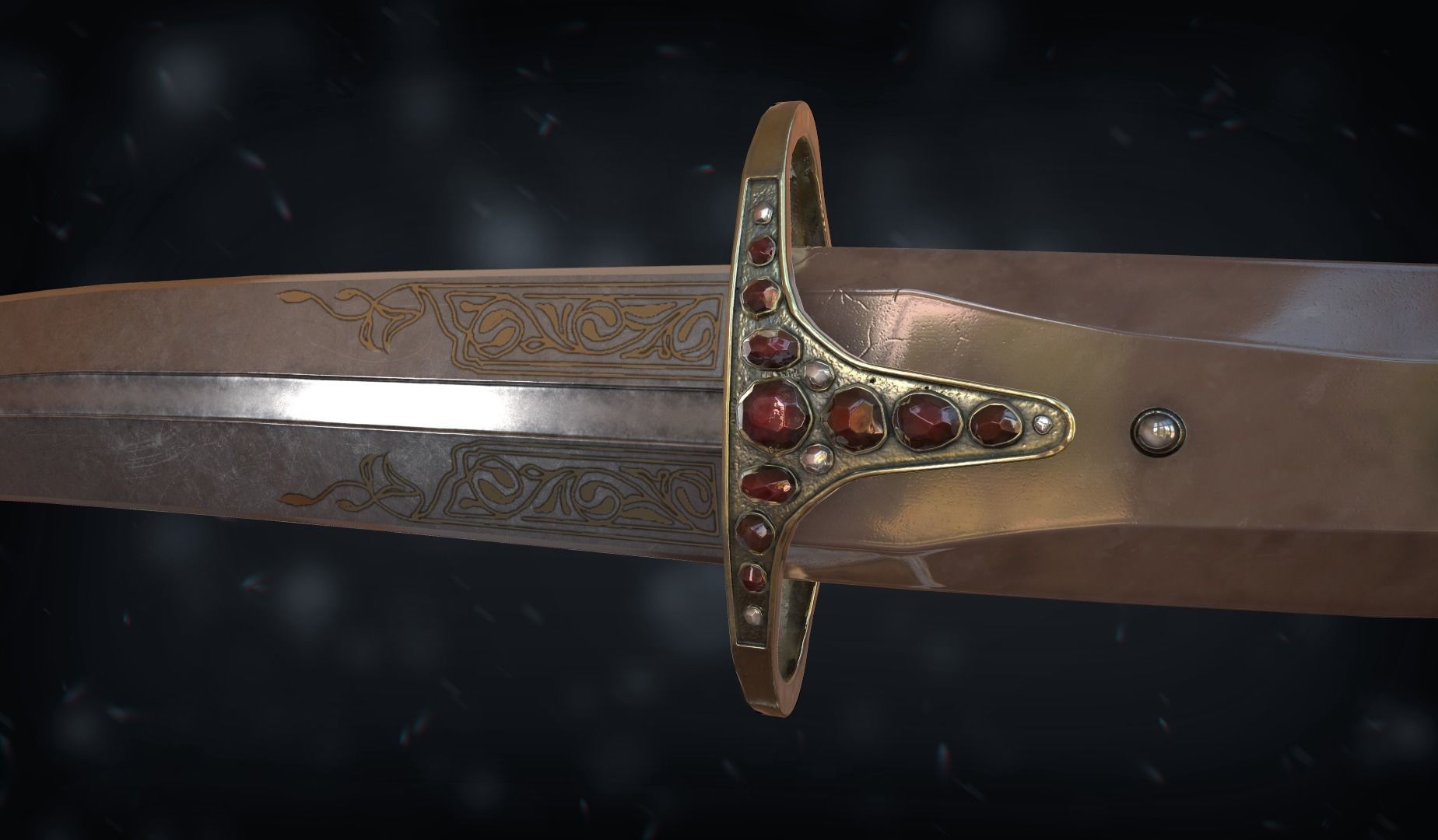 Dagger sword and Low-poly 3D model_3