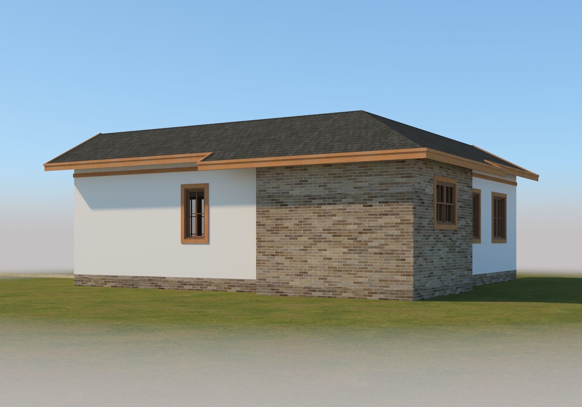 Prefabric House With Pergola 3D model_5