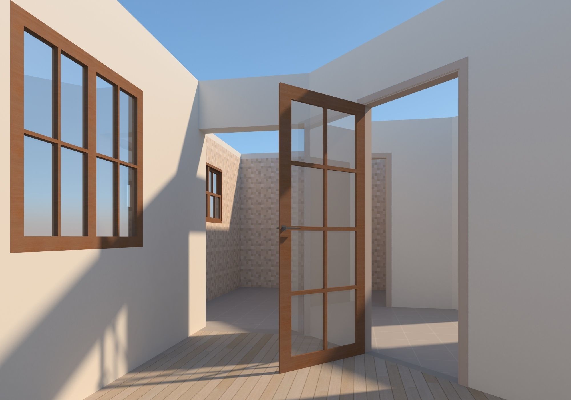 Prefabric House With Pergola 3D model_7