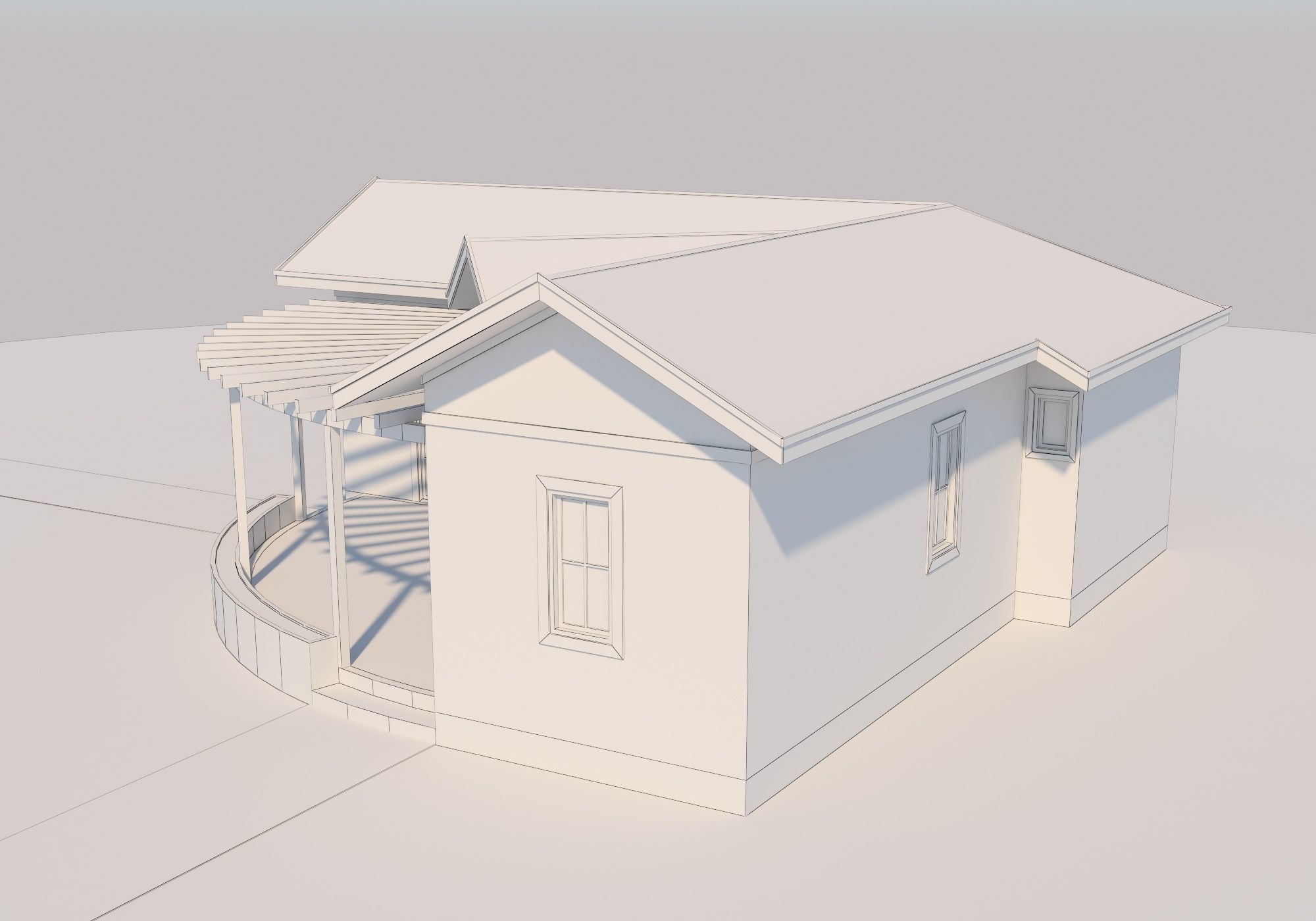 Prefabric House With Pergola 3D model_12