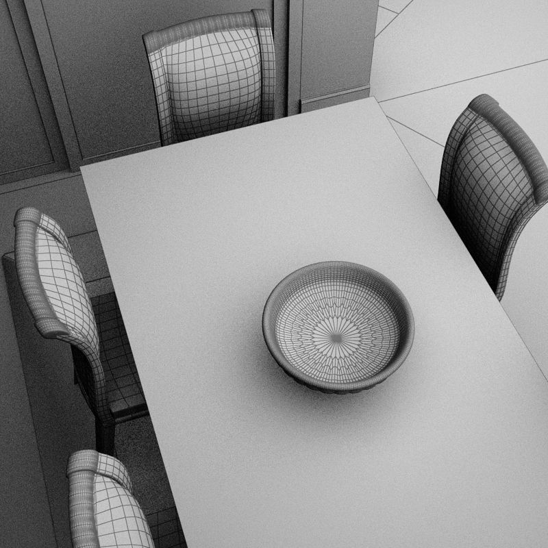 Dinning set dining room furniture 3D model_13