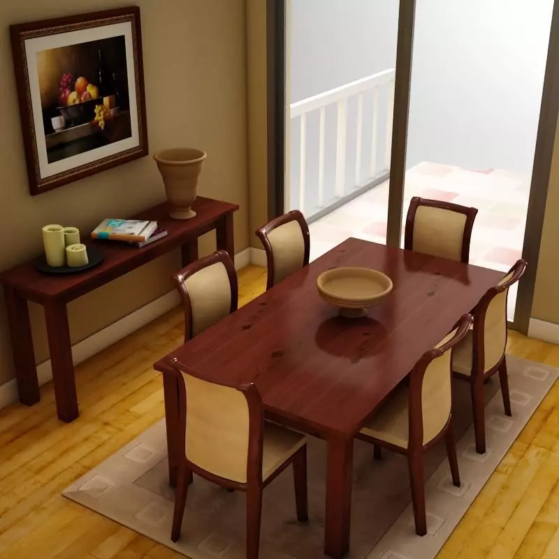 Dinning set dining room furniture 3D model_0