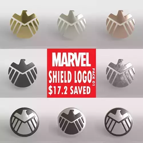 SHIELD Logo Pack 01 Free low-poly 3D model