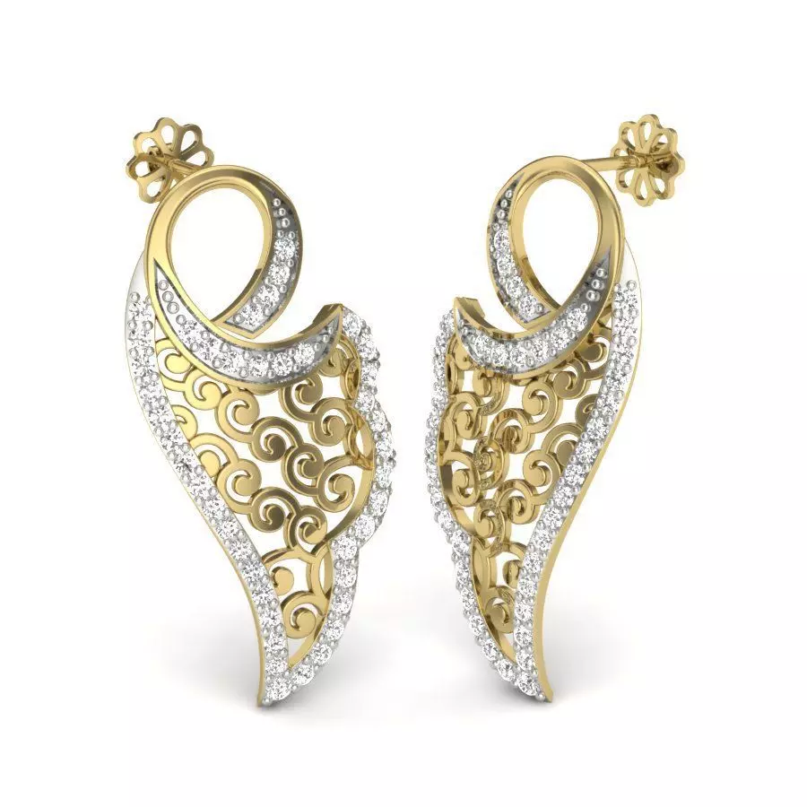 Women earrings 3dm render detail 3D print model 3D print model_0