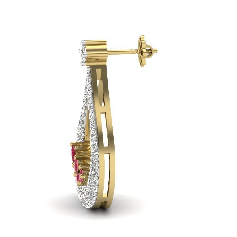 Women earrings 3dm render detail 3D print model 3D print model_3