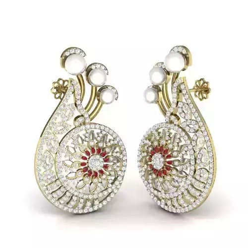 Women earrings 3dm render detail 3D print model 3D print model