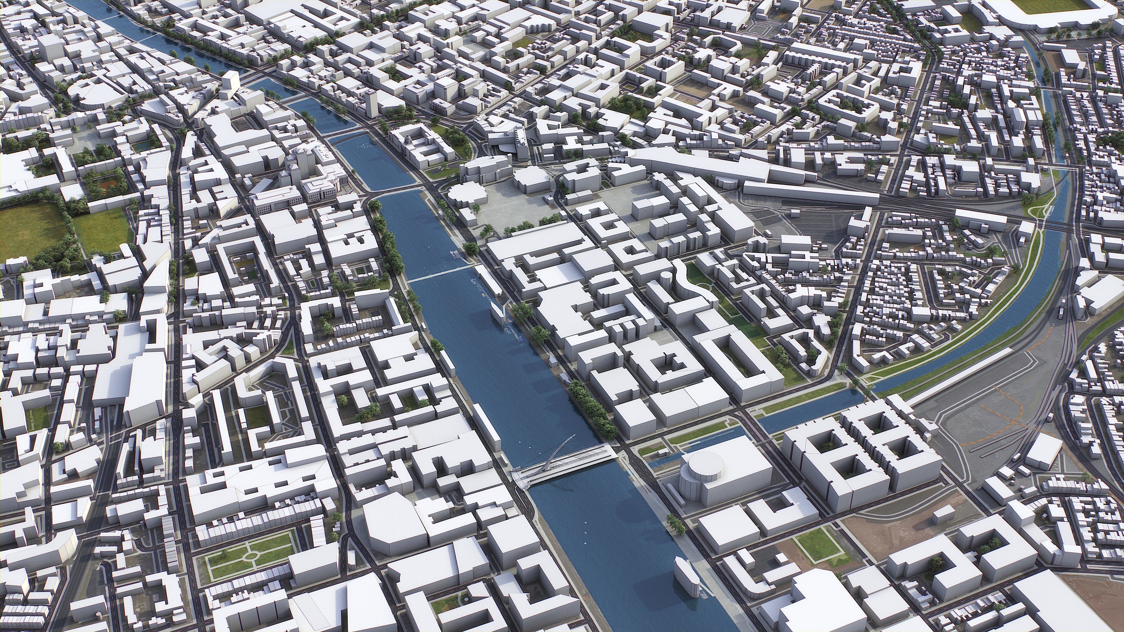 Dublin - 3D City Model Low-poly 3D model_5
