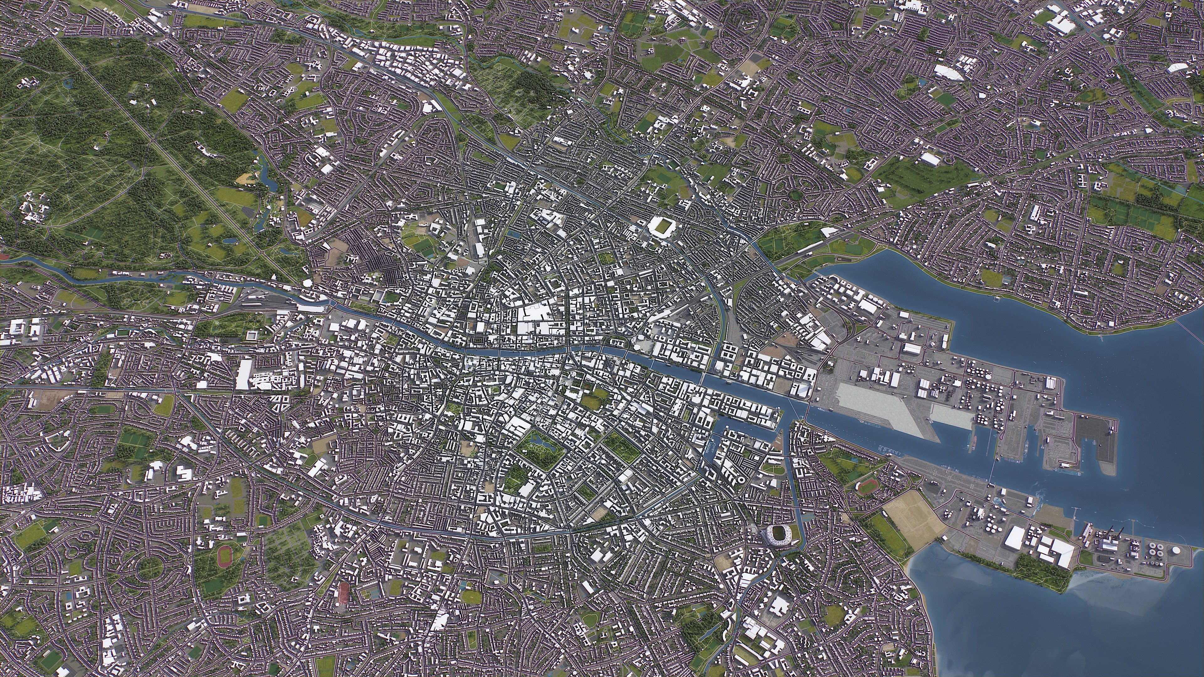 Dublin - 3D City Model Low-poly 3D model_16