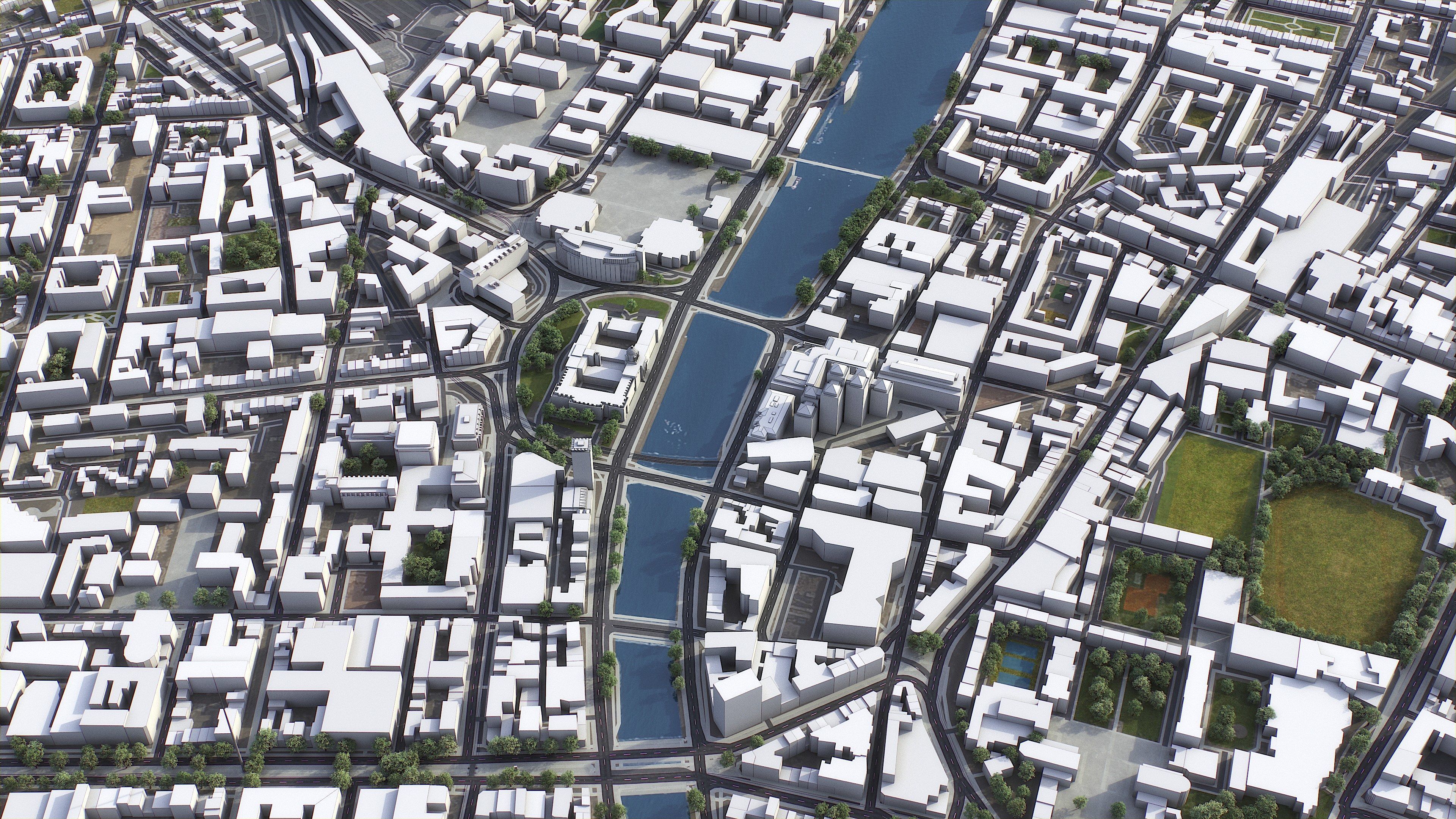 Dublin - 3D City Model Low-poly 3D model_3
