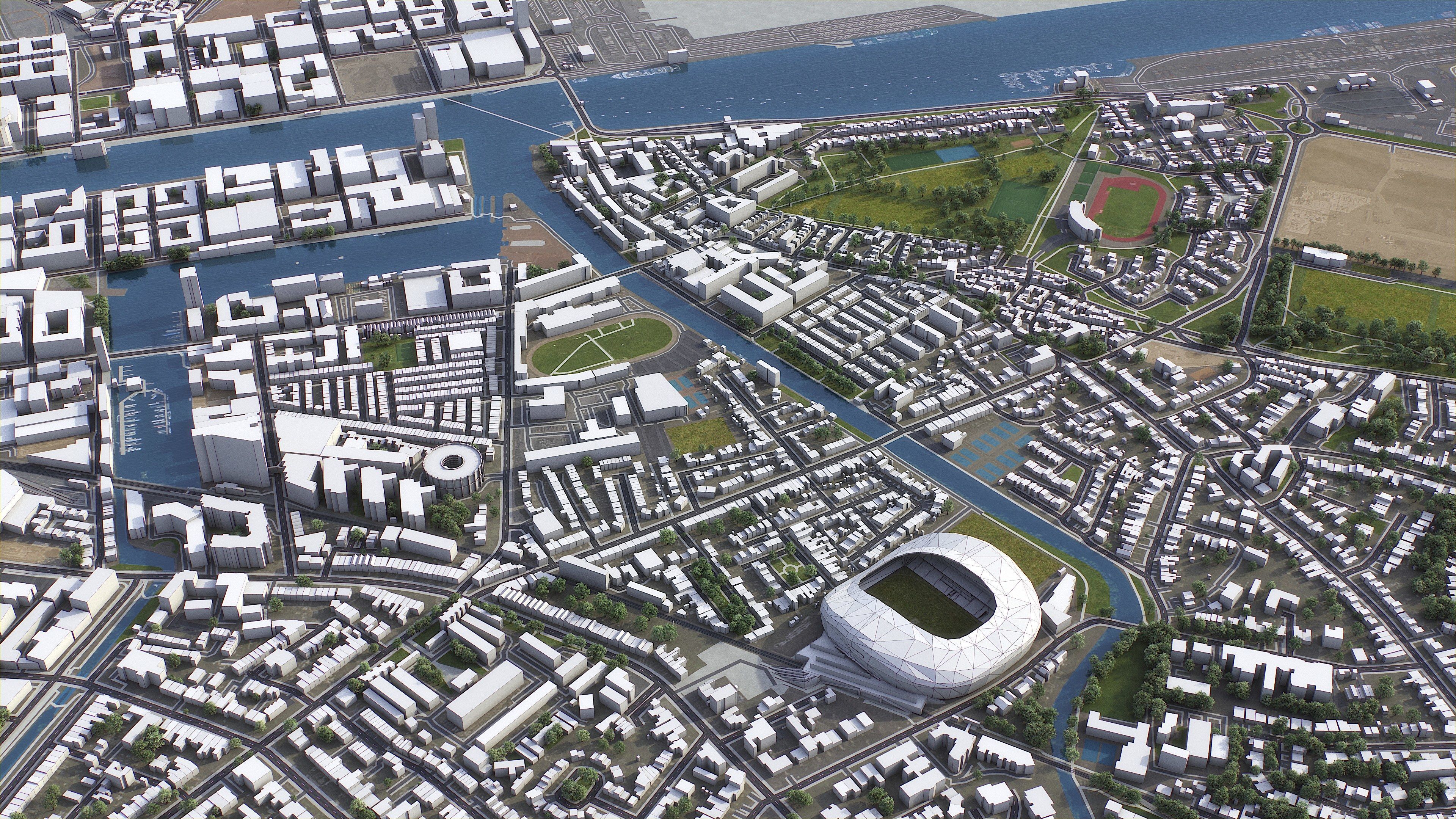 Dublin - 3D City Model Low-poly 3D model_6