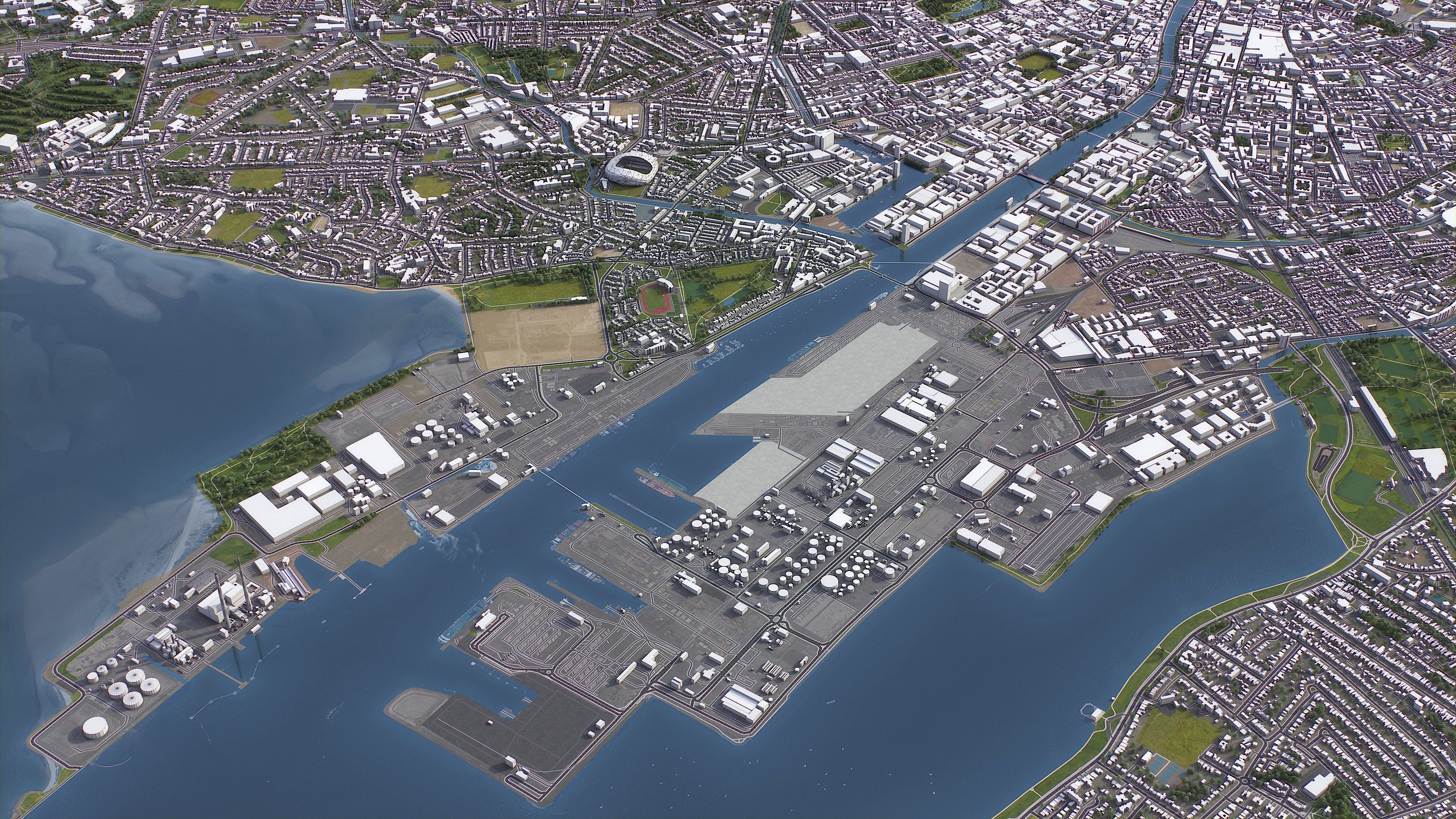 Dublin - 3D City Model Low-poly 3D model_9