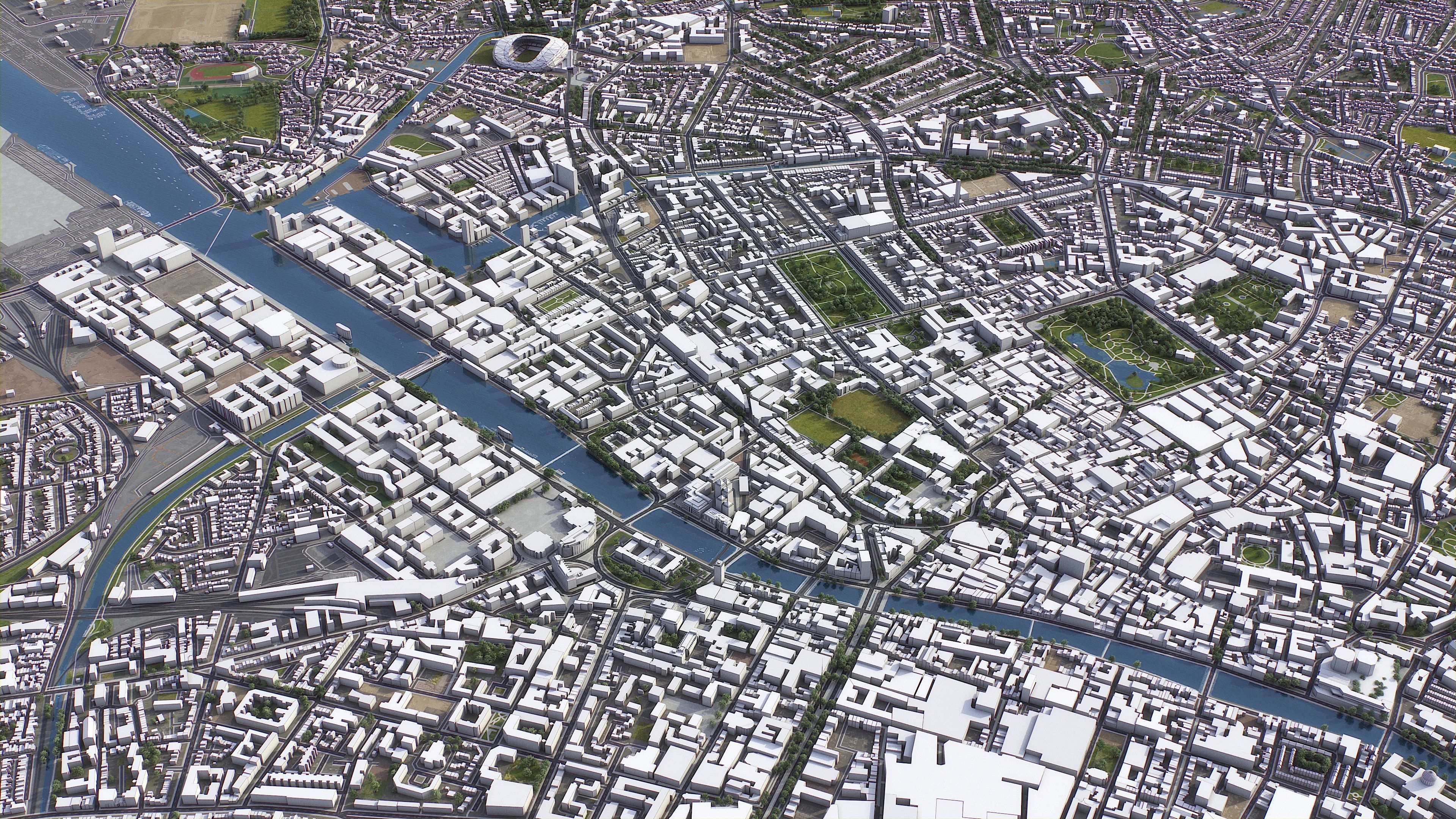 Dublin - 3D City Model Low-poly 3D model_7