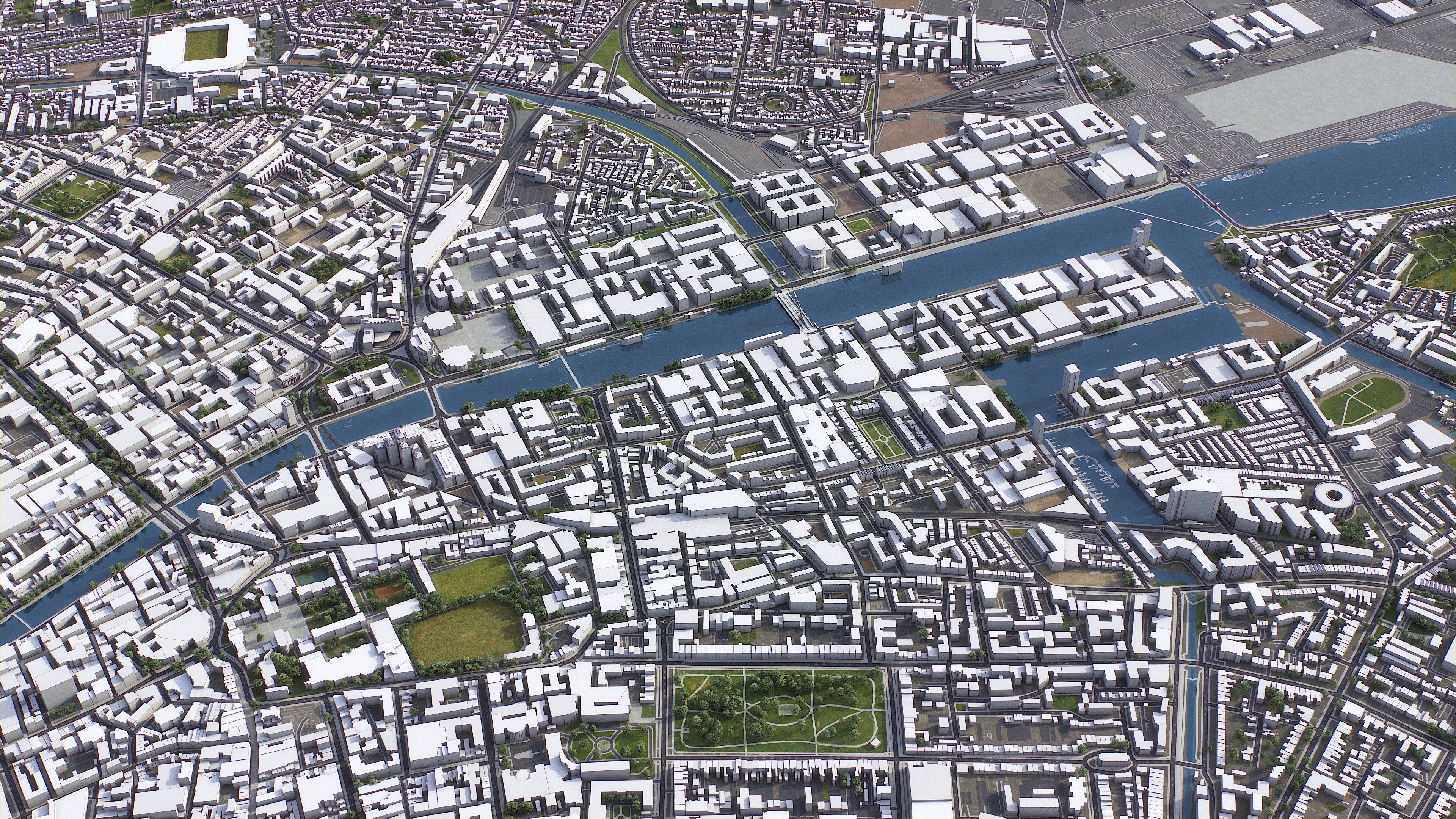 Dublin - 3D City Model Low-poly 3D model_2