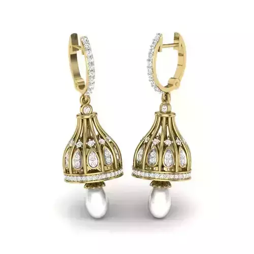 Women pearl earrings 3dm render detail 3D print model