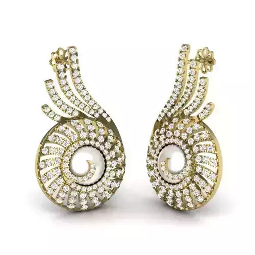 Women pearl earrings 3dm render detail 3D print model