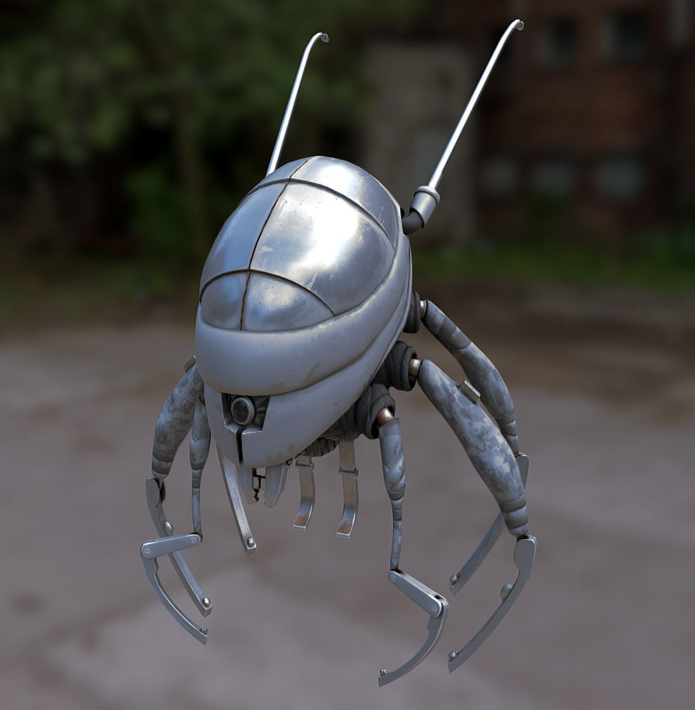 Flea Bot Low-poly 3D model_1