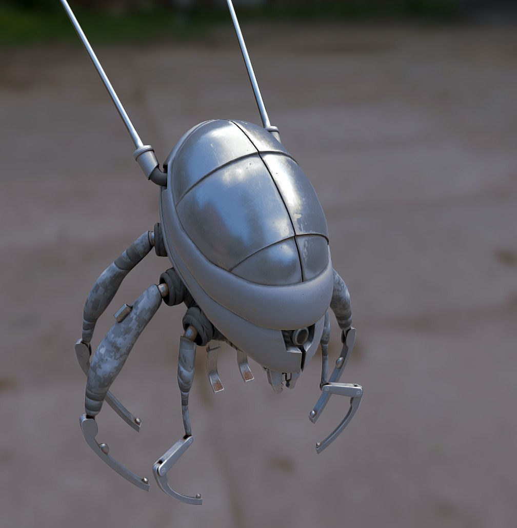 Flea Bot Low-poly 3D model_4