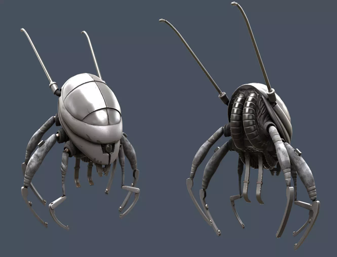 Flea Bot Low-poly 3D model_0