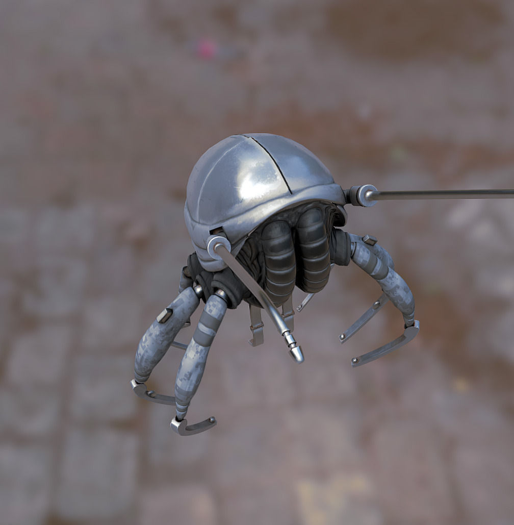 Flea Bot Low-poly 3D model_5