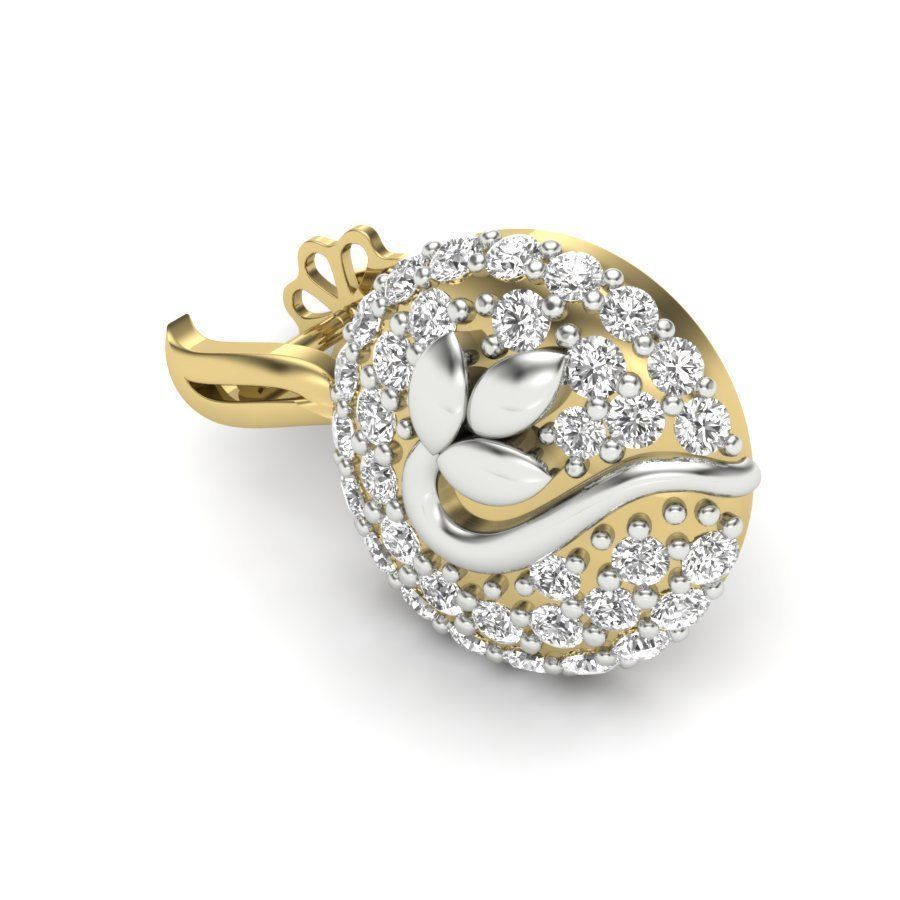 Women leaf earrings 3dm render detail 3D print model 3D print model_4